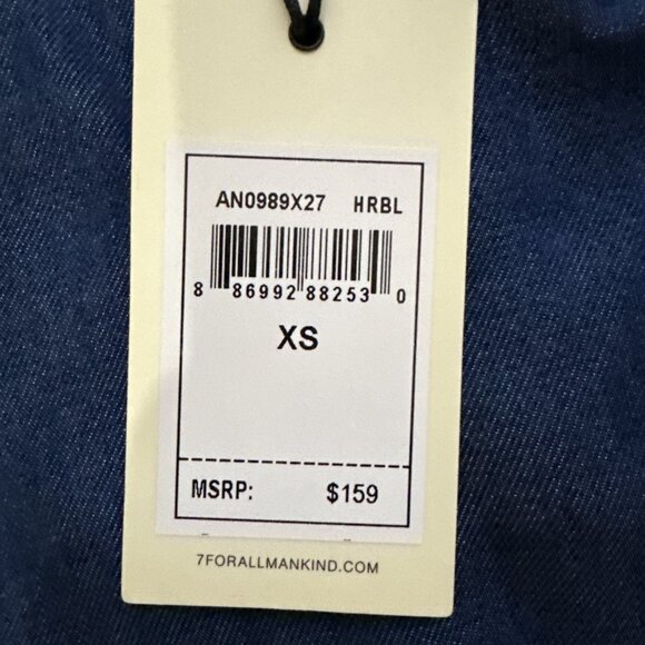 7 For All Mankind Blue Denim Tank Top XS NWT - Picture 8 of 8